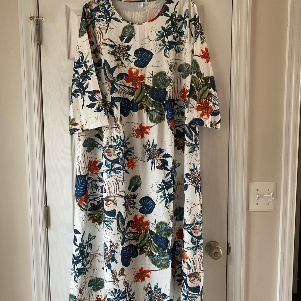 Floral White Maxi Dress